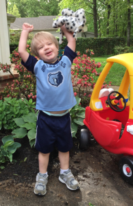 Dex (age 3) of Germantown is ready for Grizz Day at school! 